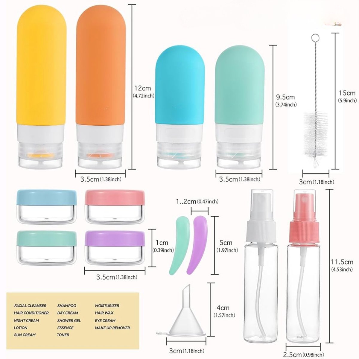 Luxe Siliconen Reisflesjes Set Pastel