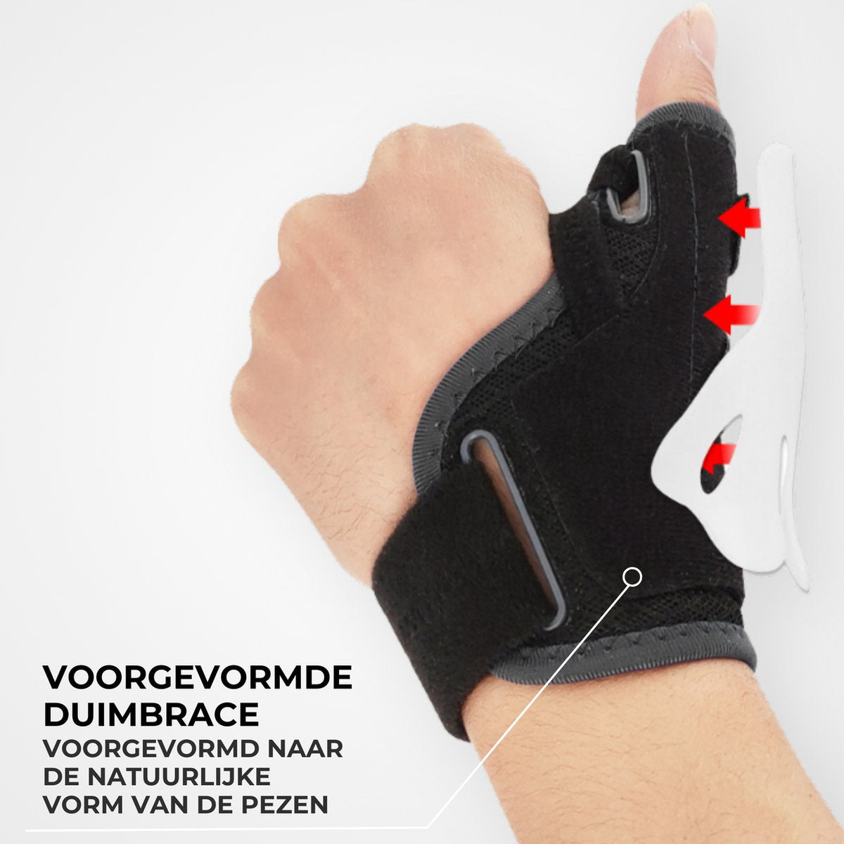 Duimbrace Universeel Dubbele Sluiting Zwart