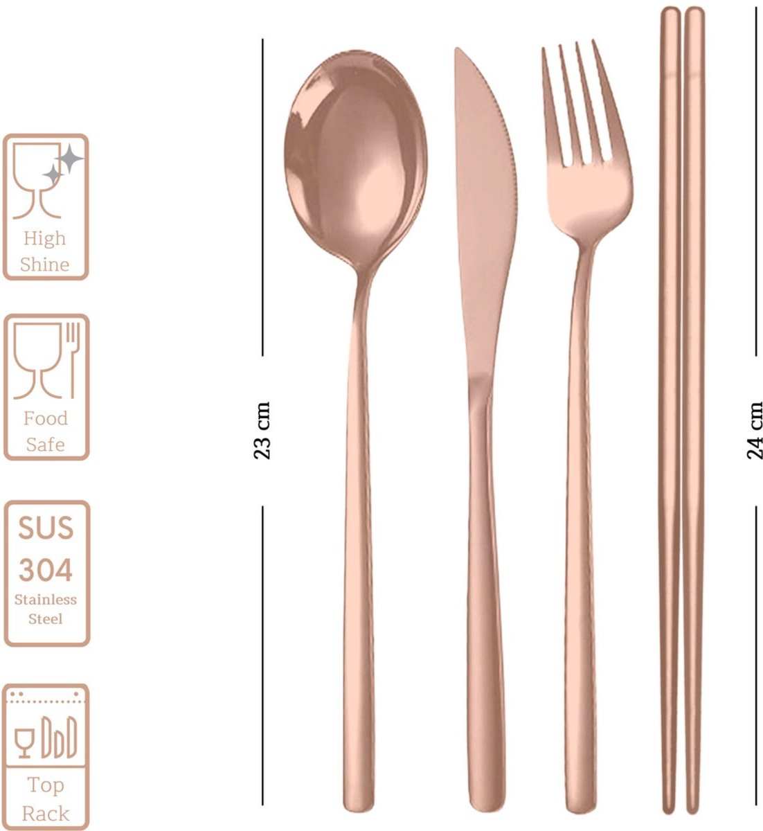 Reisbestek 7 Delig Rose Goud