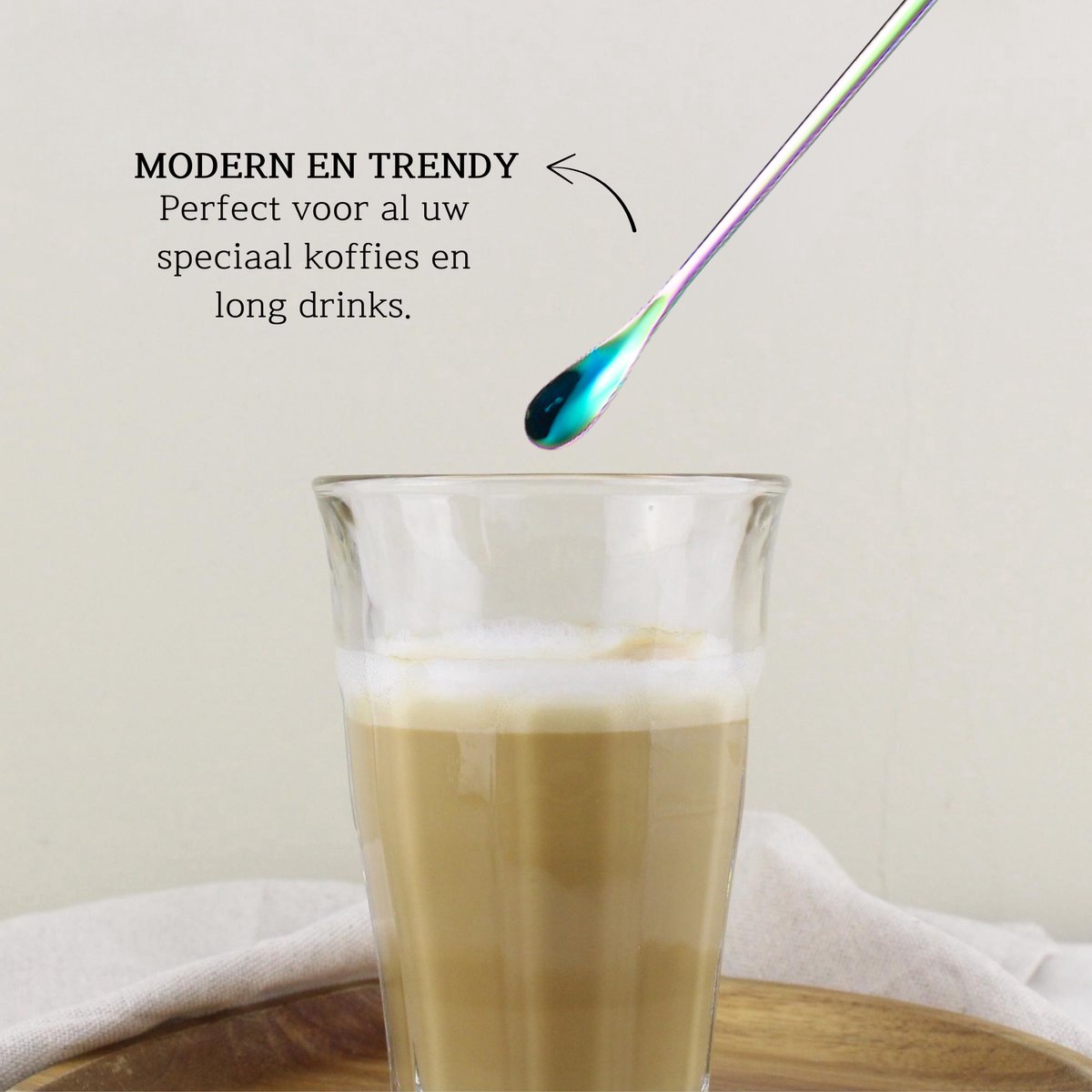 Dun Longdrinklepels 22cm Rainbow 6 Stuks