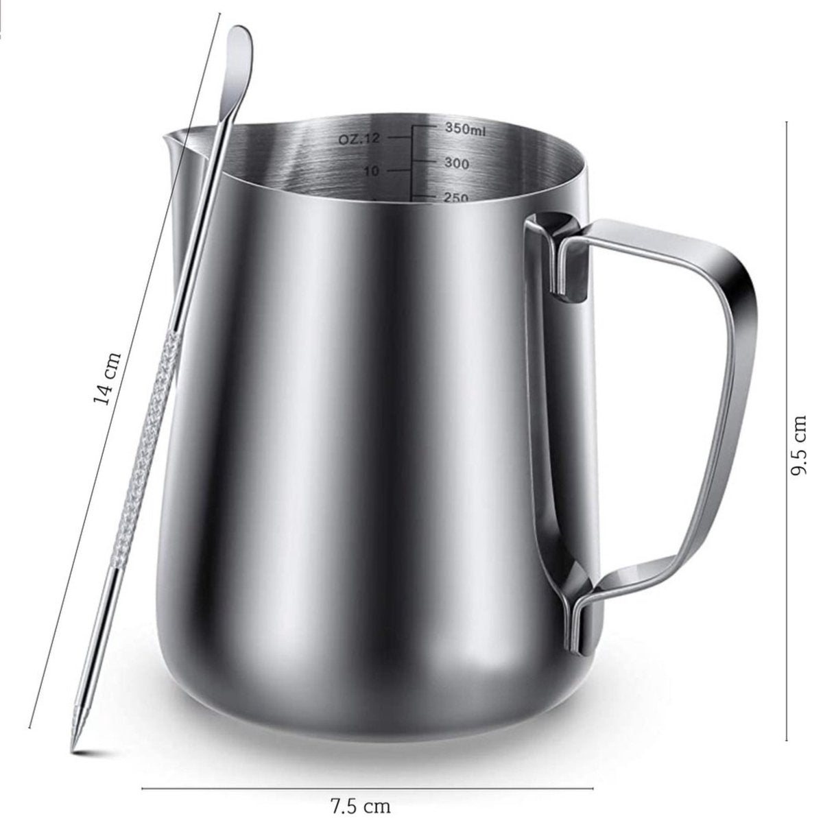 Melkkan met Art Pen Zilver