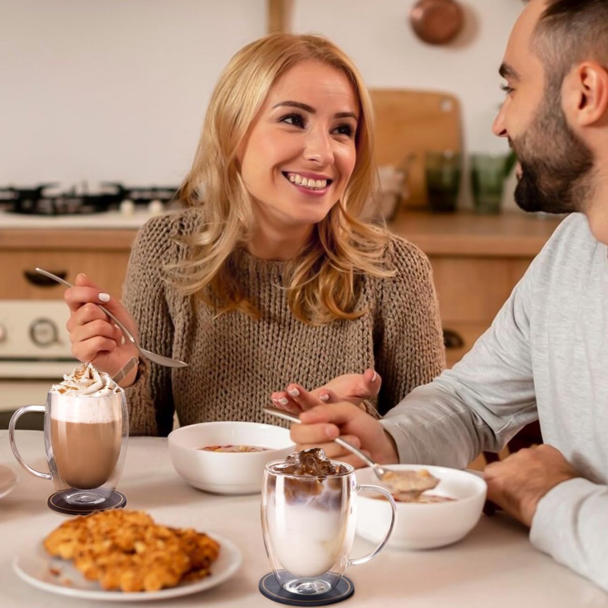 Dubbelwandige Glazen met Oor 350ml 2 Stuks