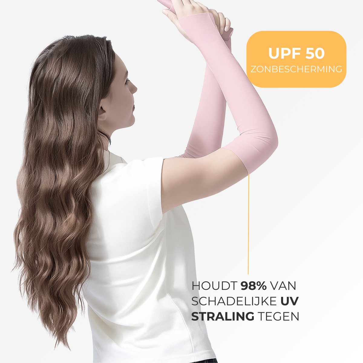 UPF 50+ UV Bescherming Arm Sleeves 2 Stuks Roze