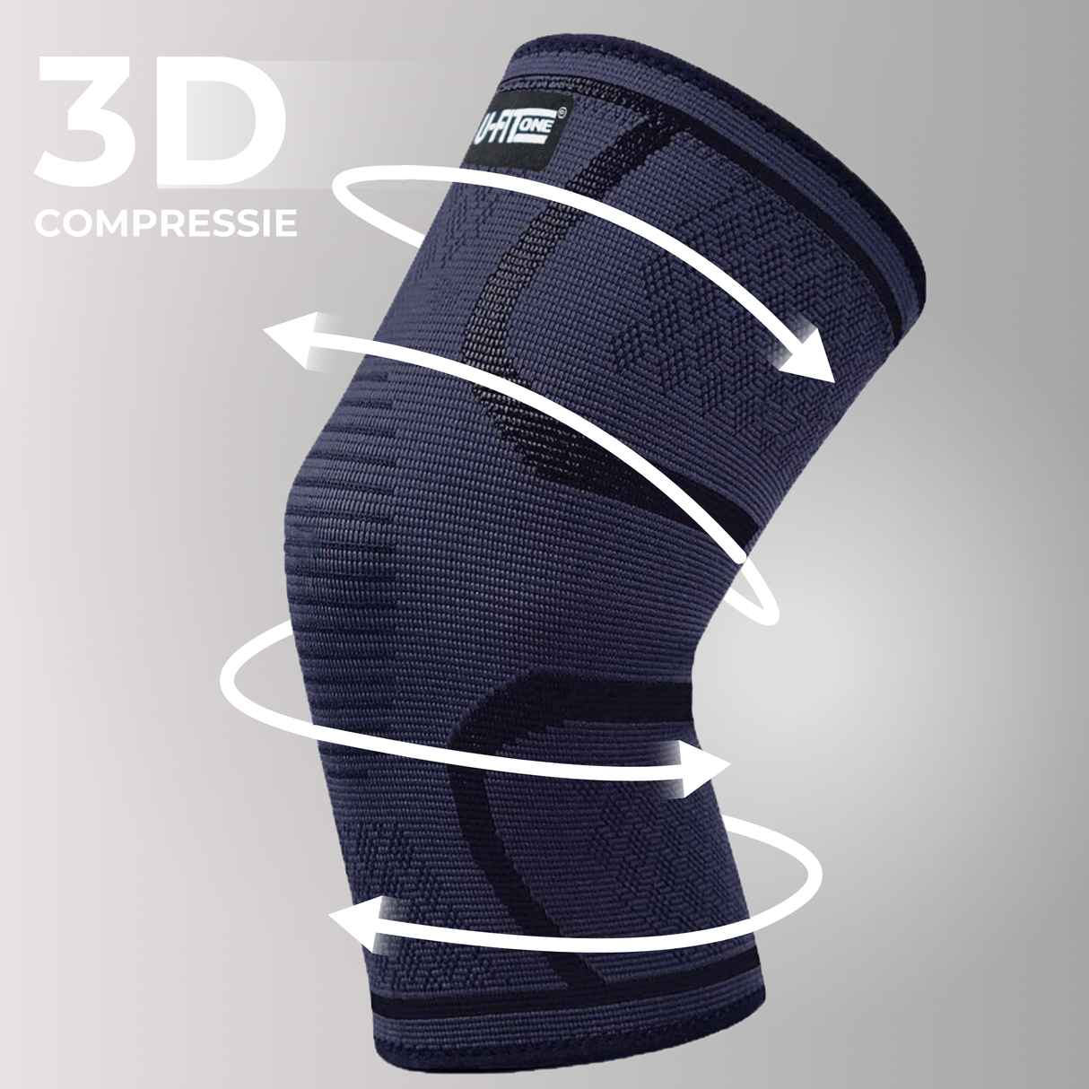 3D Compressie Kniebrace Navy 1 Paar