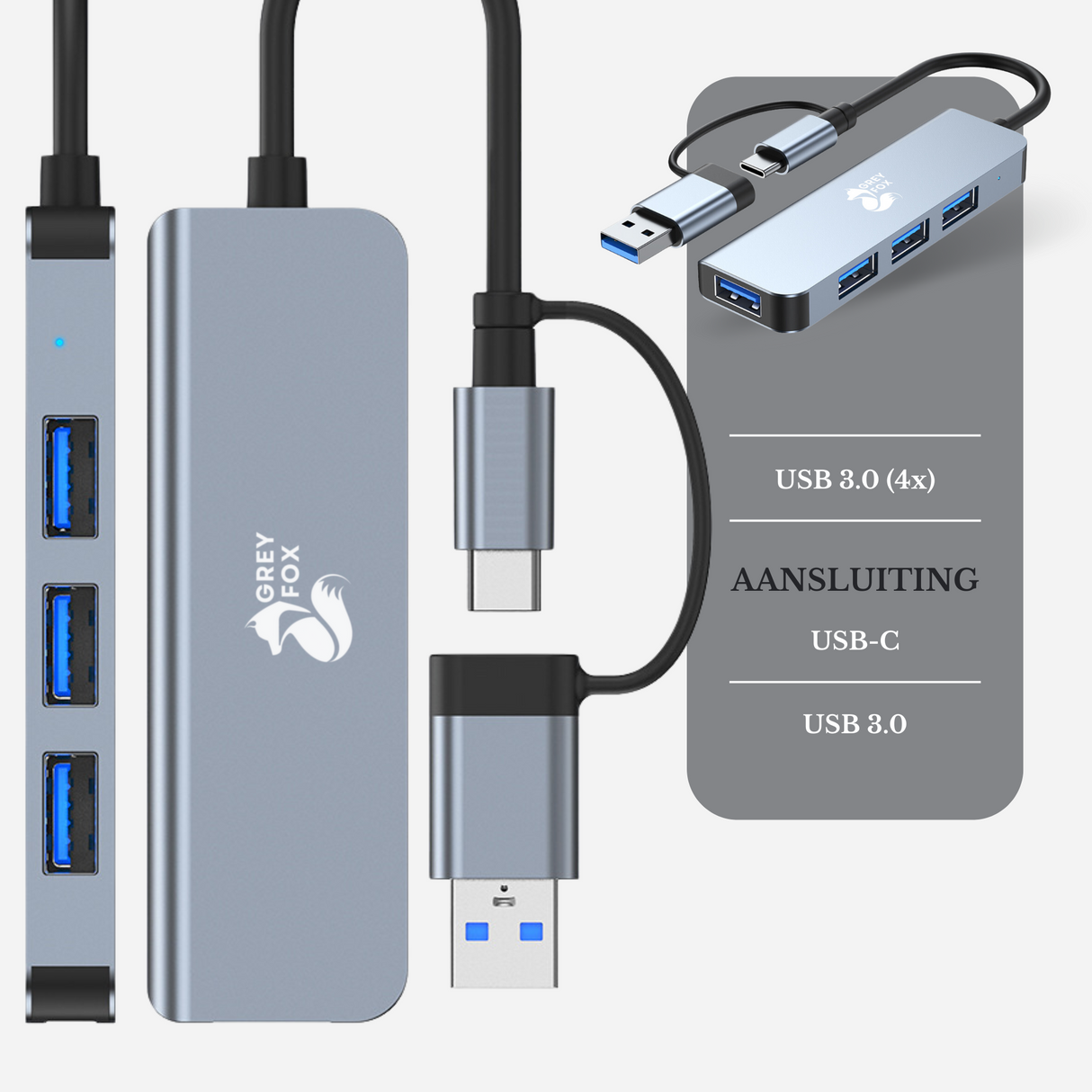 4-in-1 USB 3.0, Type C Hub