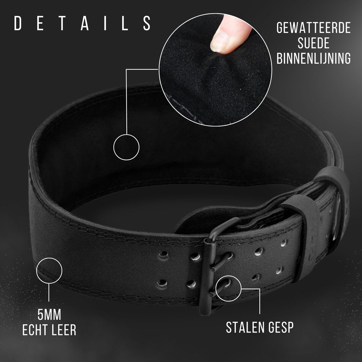 Lifting Belt Leren Zwart