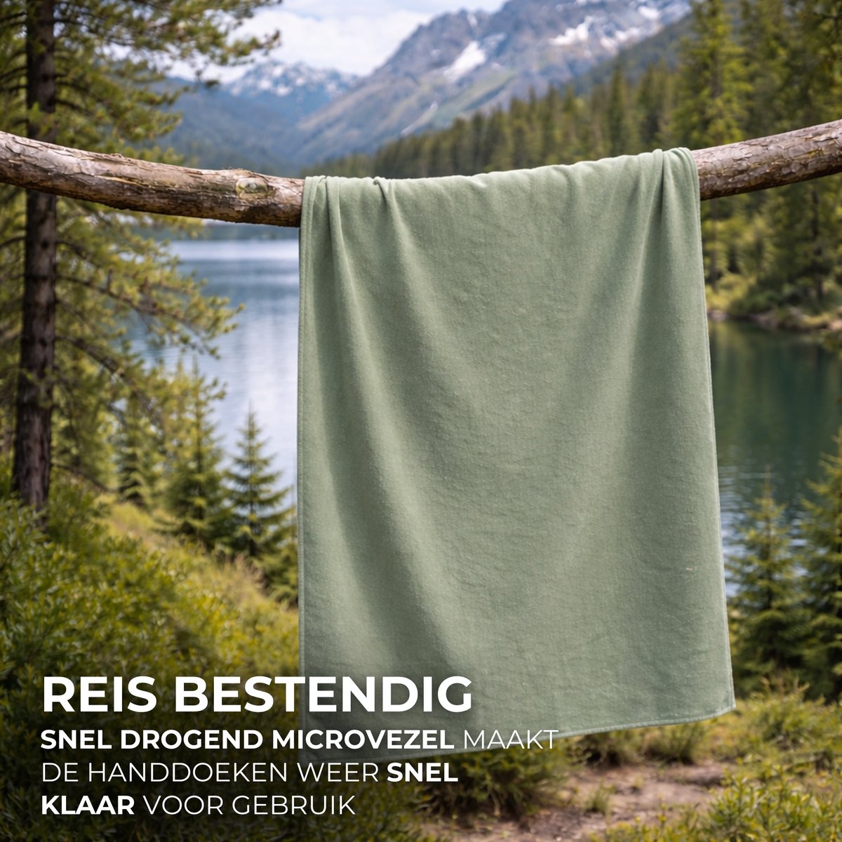 Sneldrogende Microvezel Handdoek Set Groen