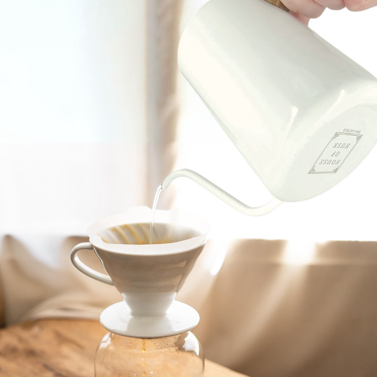 Slow Coffee Ketel 600ml Wood Wit