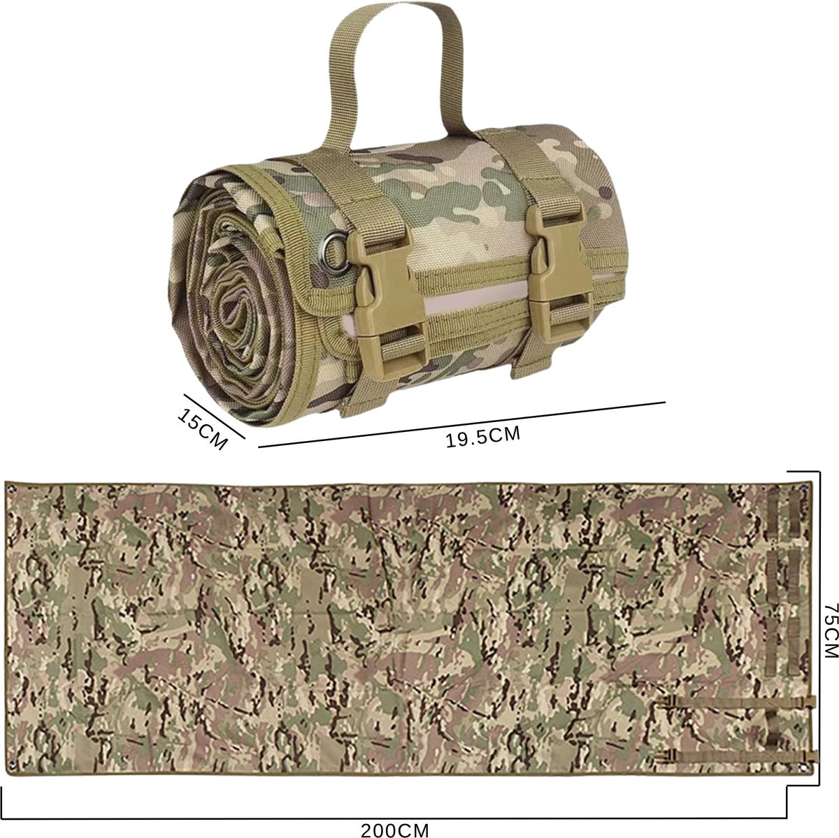 Camping Mat Opvouwbaar 75 x 200cm Camouflage