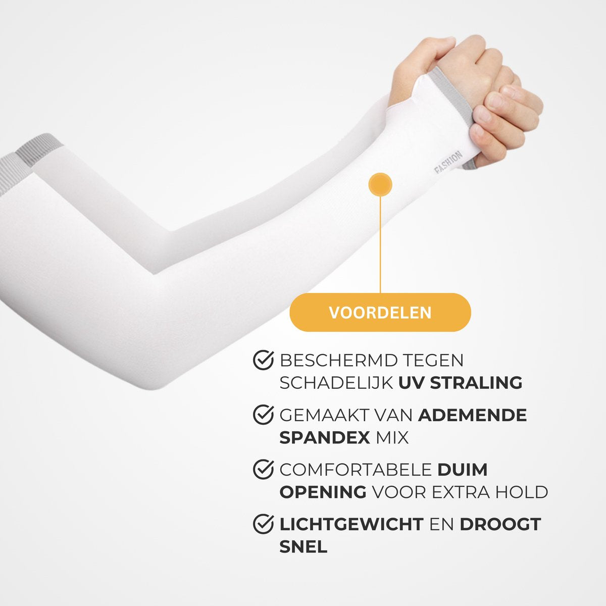 UPF 50 UV Bescherming Arm Sleeves 2 Stuks Wit