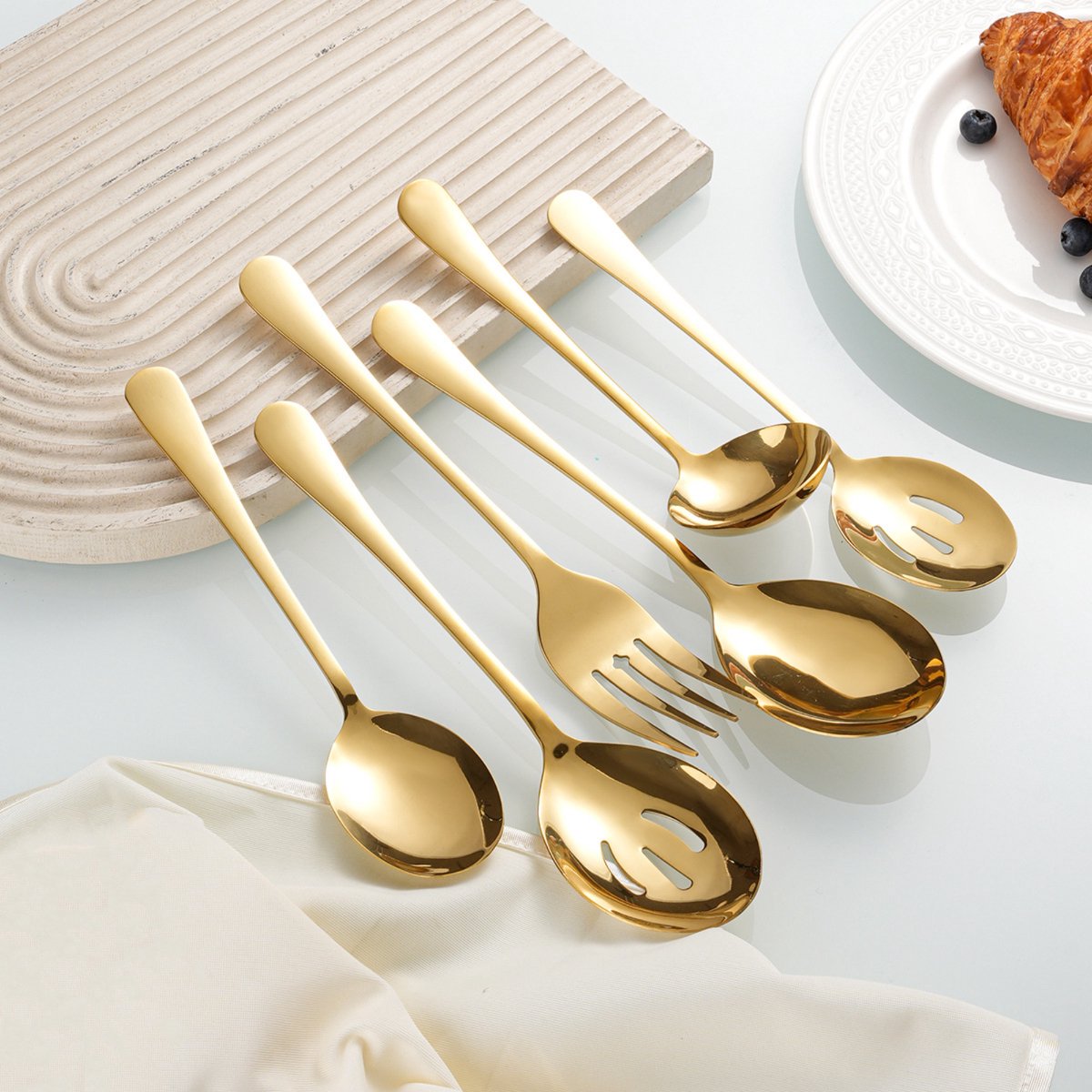 Opscheplepel Goud Mix 6-Delige Set