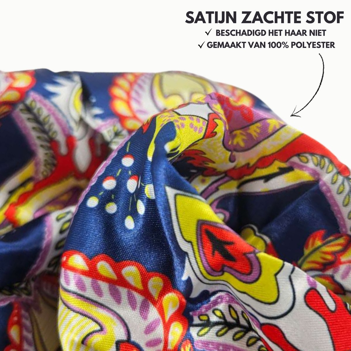 Bonnet XL Slaapmuts Blauw Rood