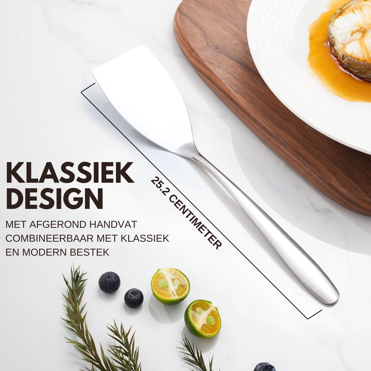 Platte Opscheplepel Spatel Set