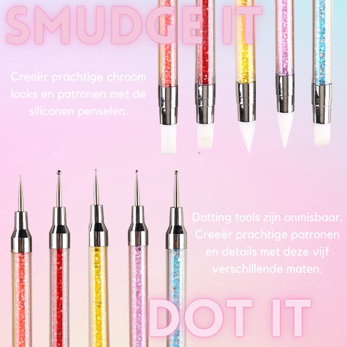 16 delige Nail Art Penselen Set