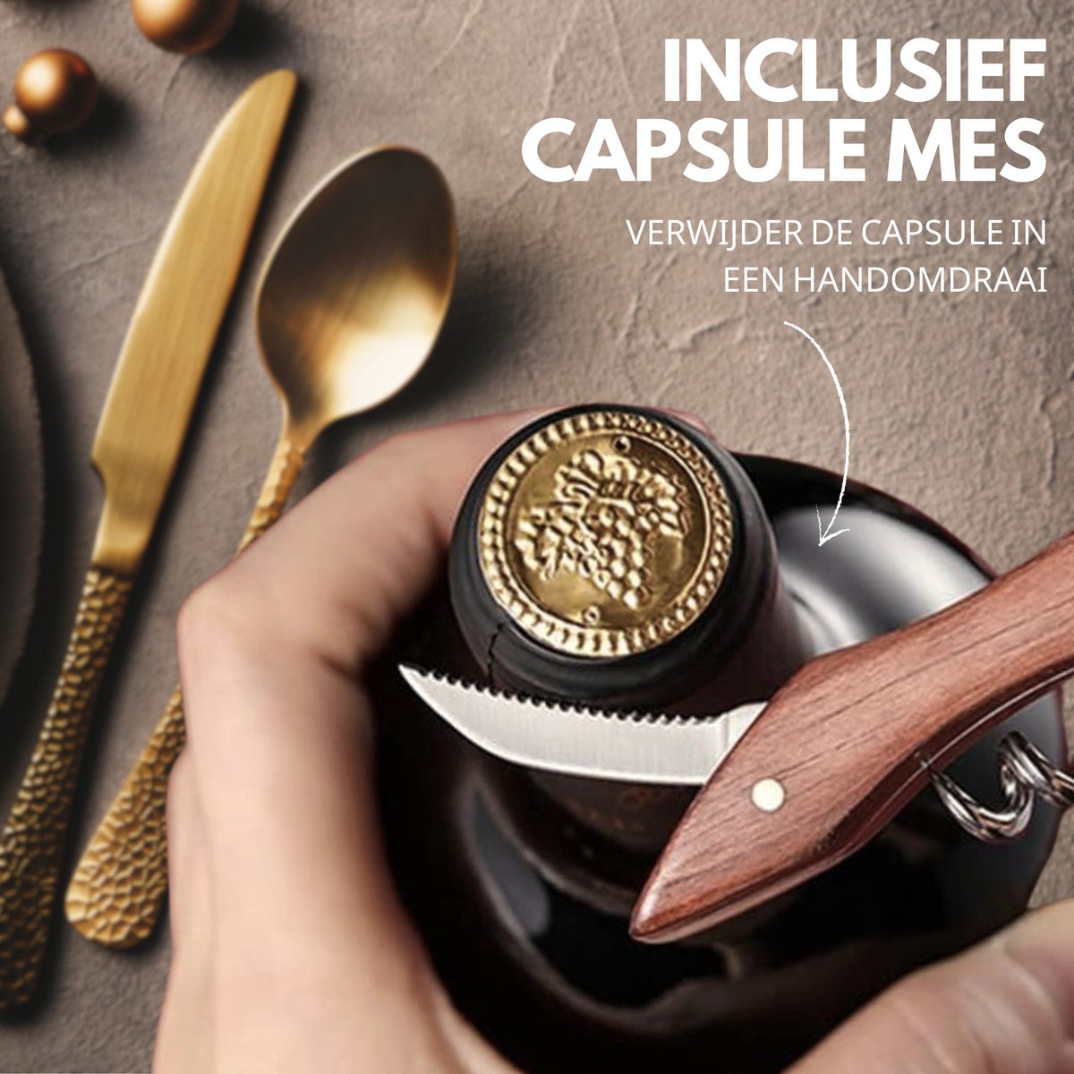 Multifunctioneel Kurkentrekker Bruin