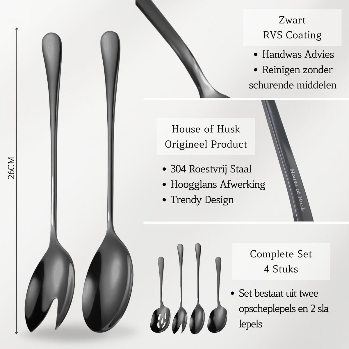 Opscheplepel Zwart Mix Set