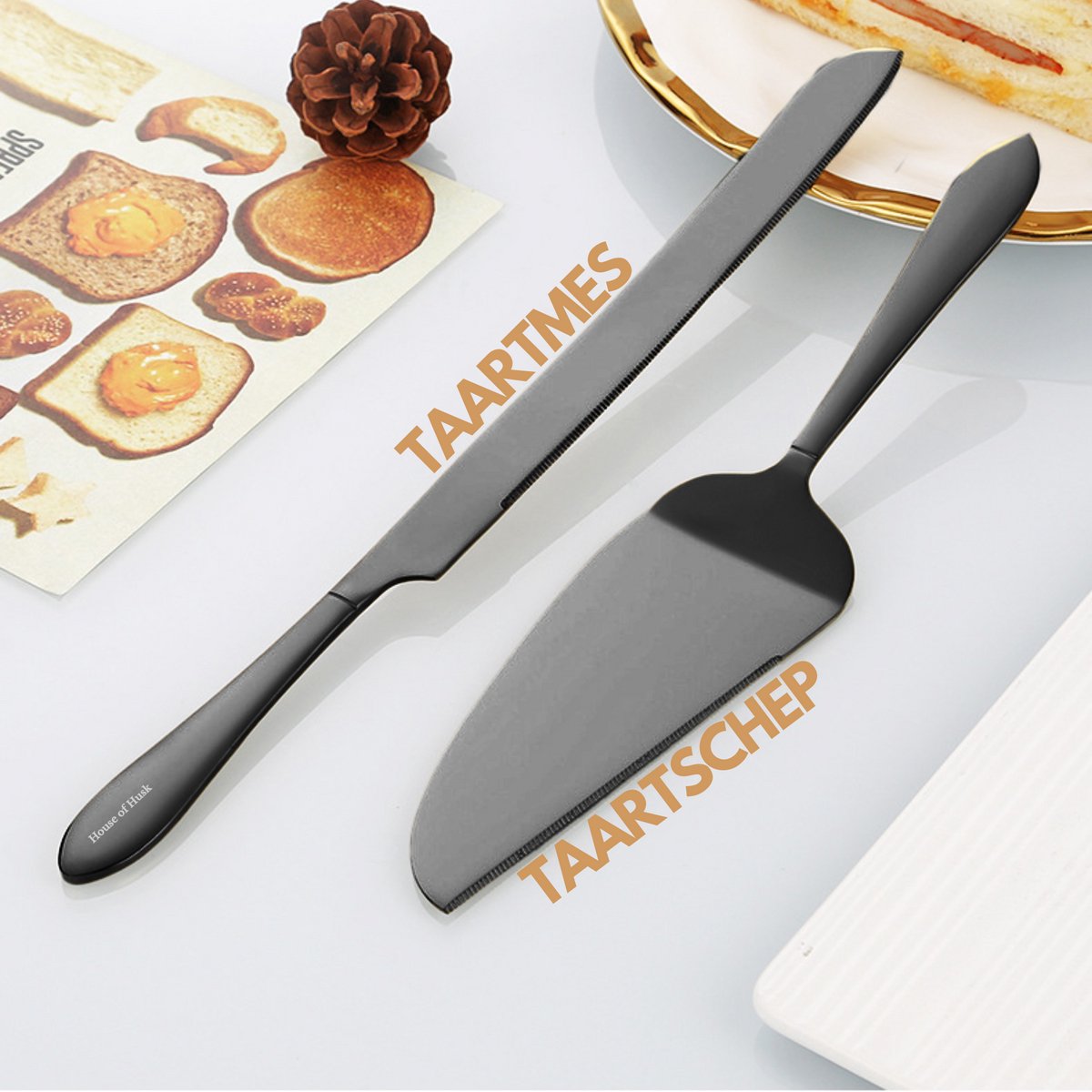 Taartmes en Taartschep Set Zwart