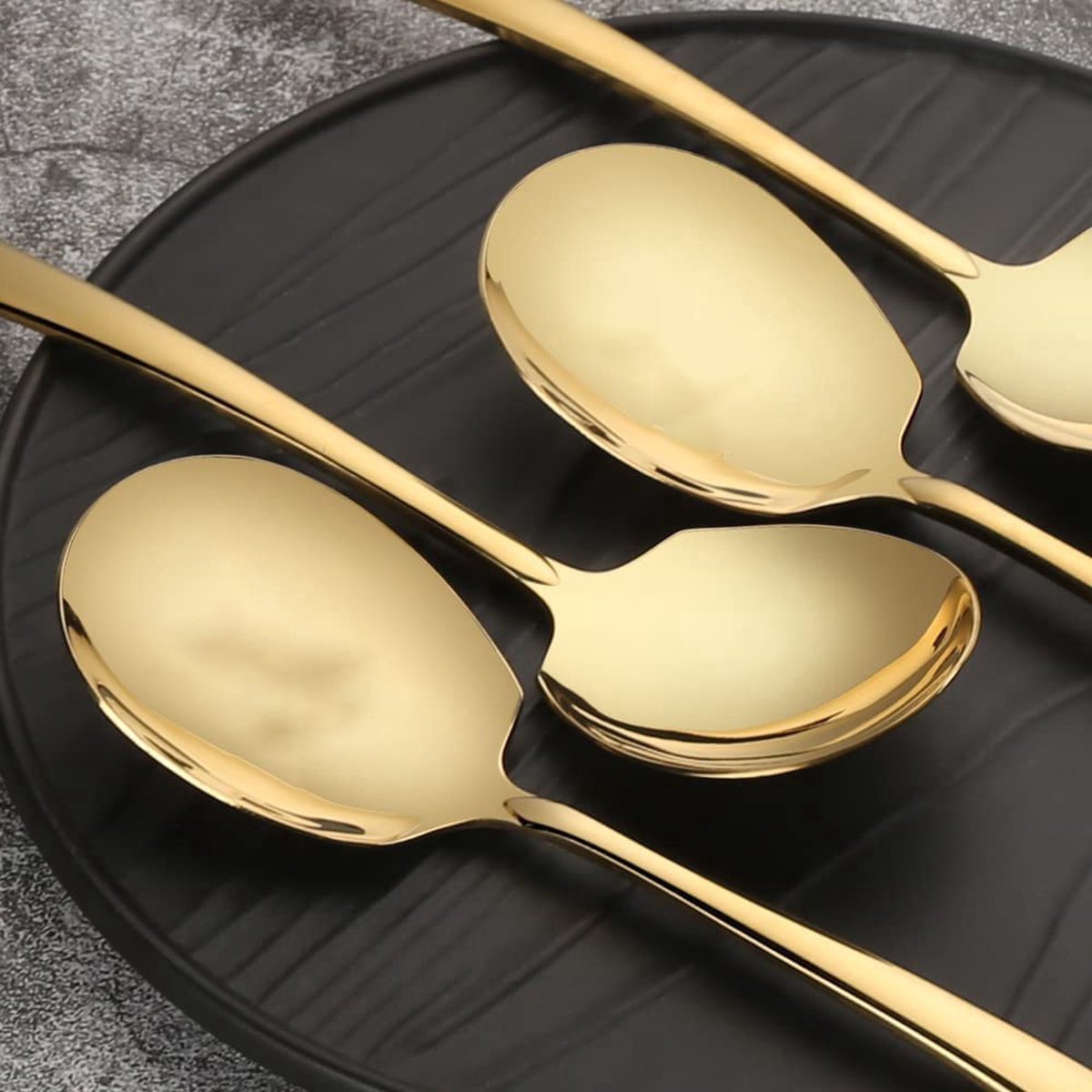Opscheplepel 25.5cm Goud Set