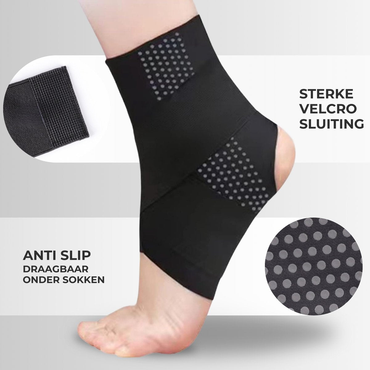 Enkelbrace Dun Zwart 1 Paar