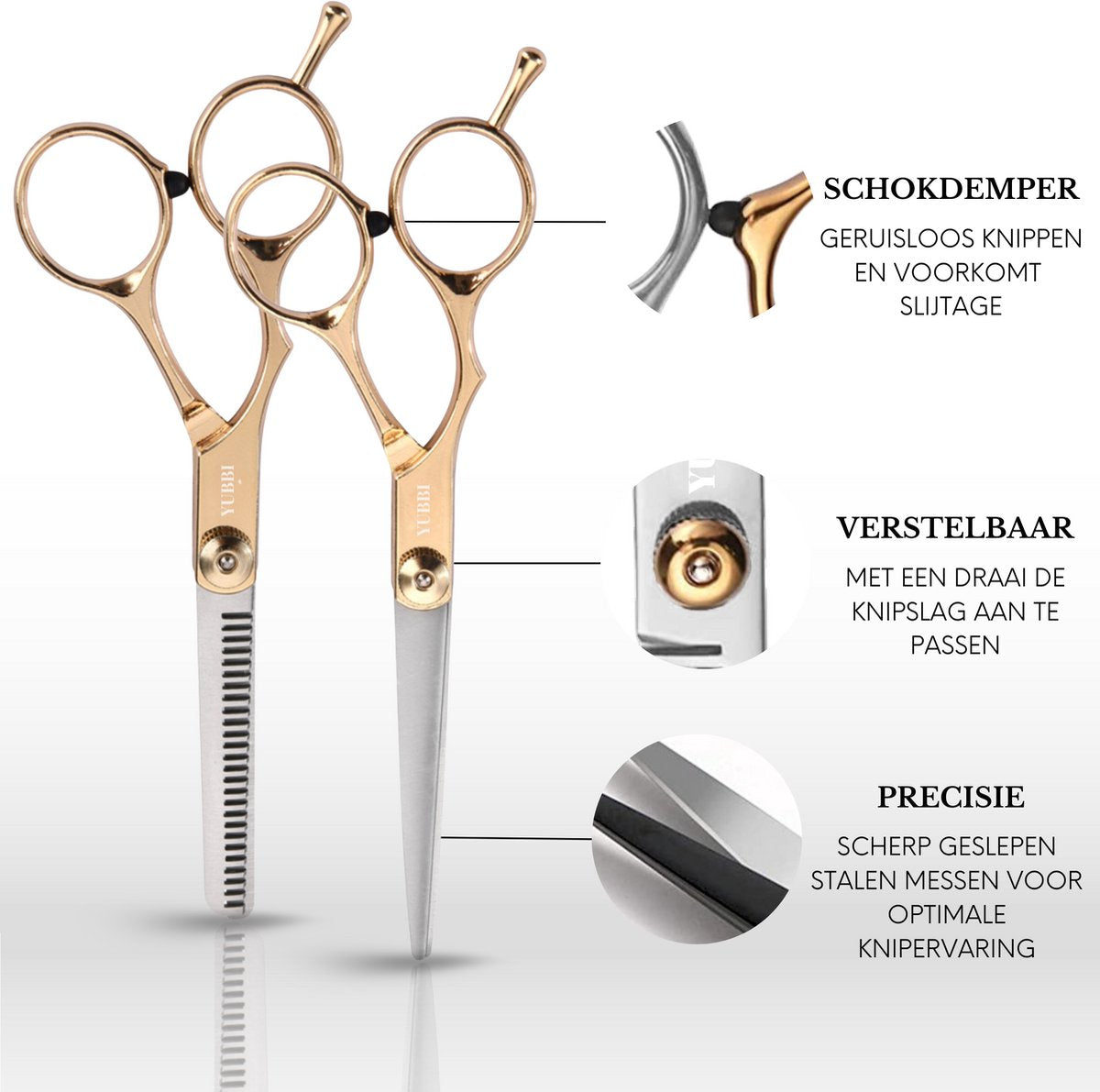 Kappersscharen Set 2-delig Zilver-Goud