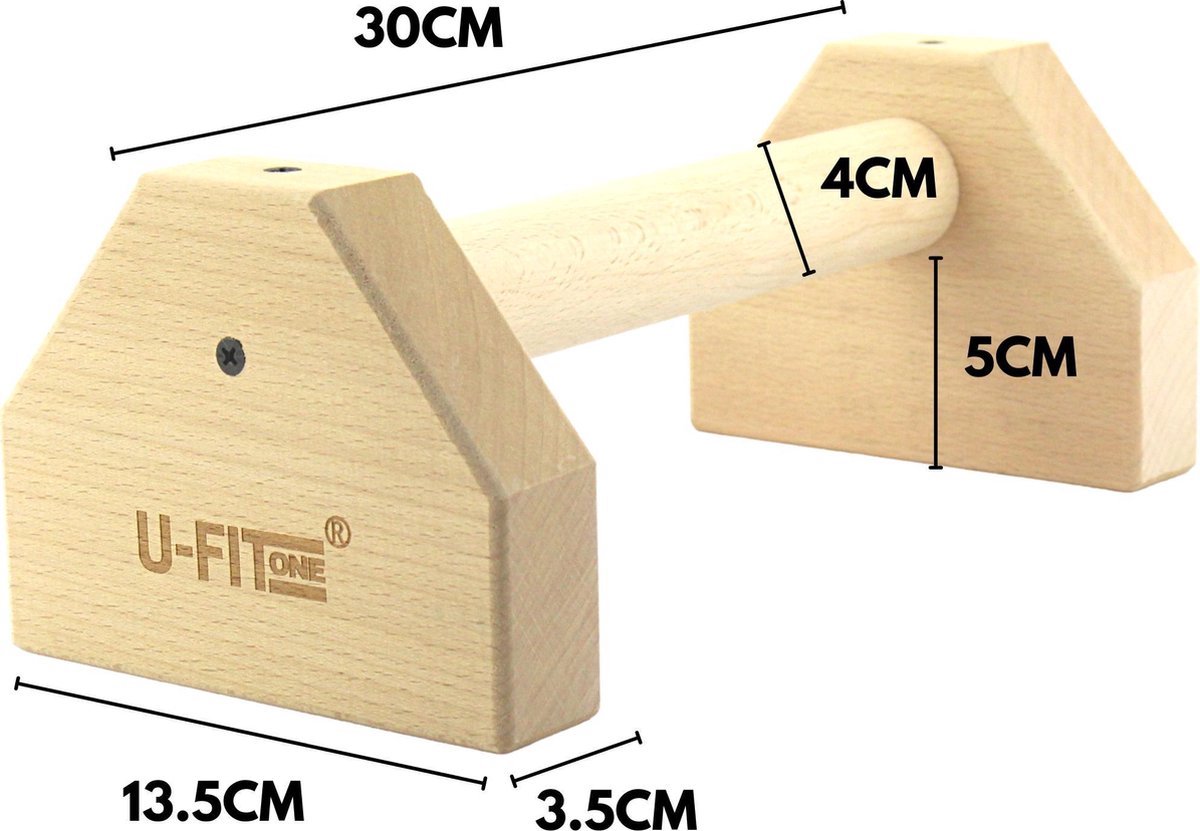 Parallettes Hout 30cm Push up Bar
