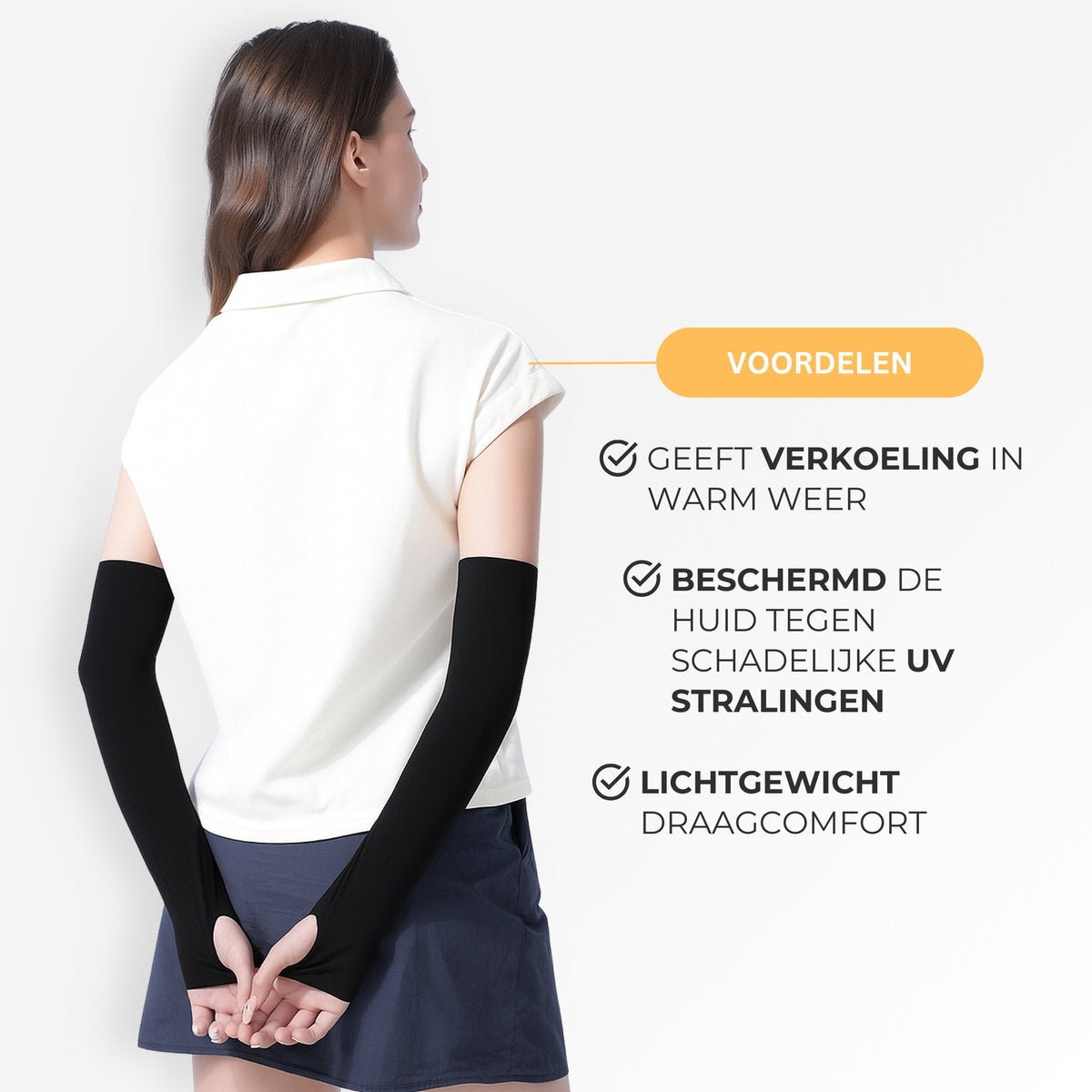 UPF 50+ UV Bescherming Arm Sleeves 2 Stuks Zwart
