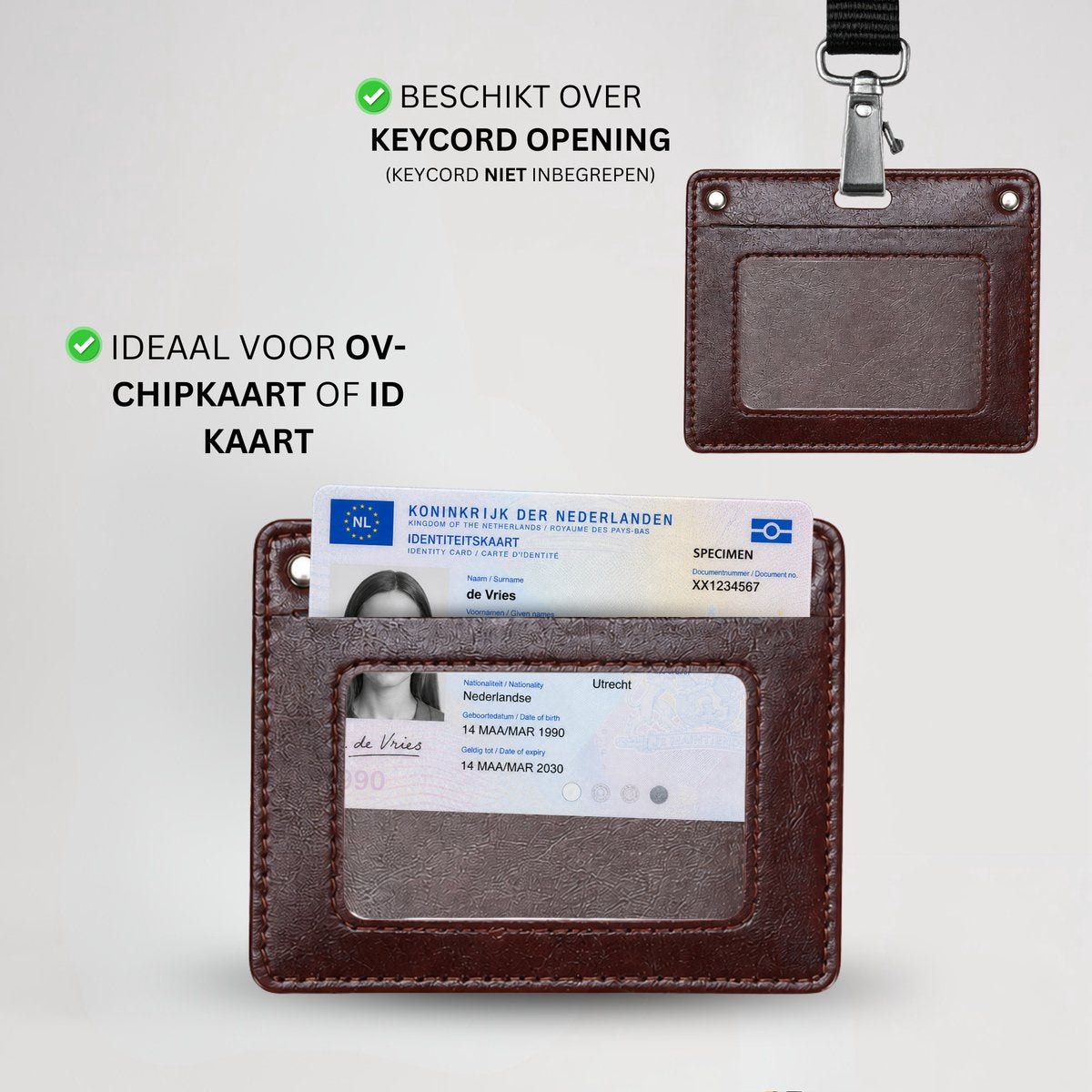 Paspoort Hoesje met Kaarthouder Bruin