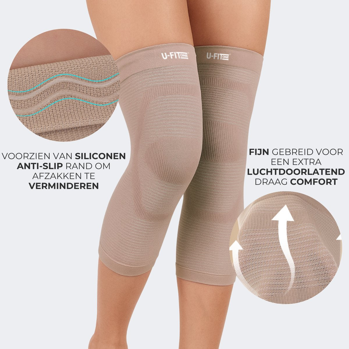 Lange Kniebrace Beige 1 Paar