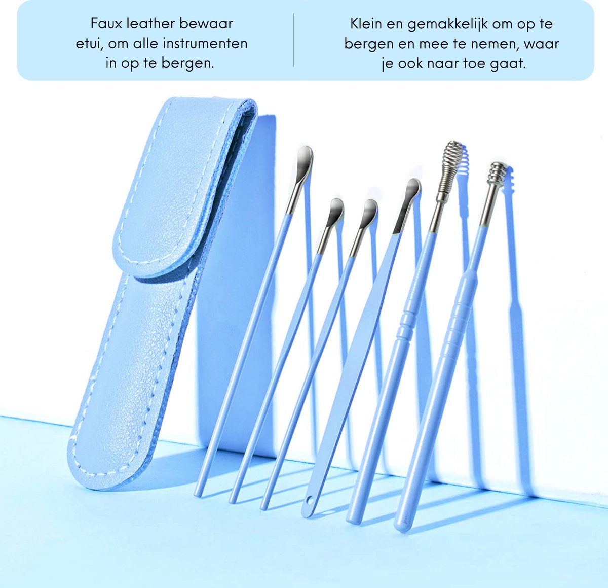 6 Delige Oorsmeer Verwijderaar Set met Etui