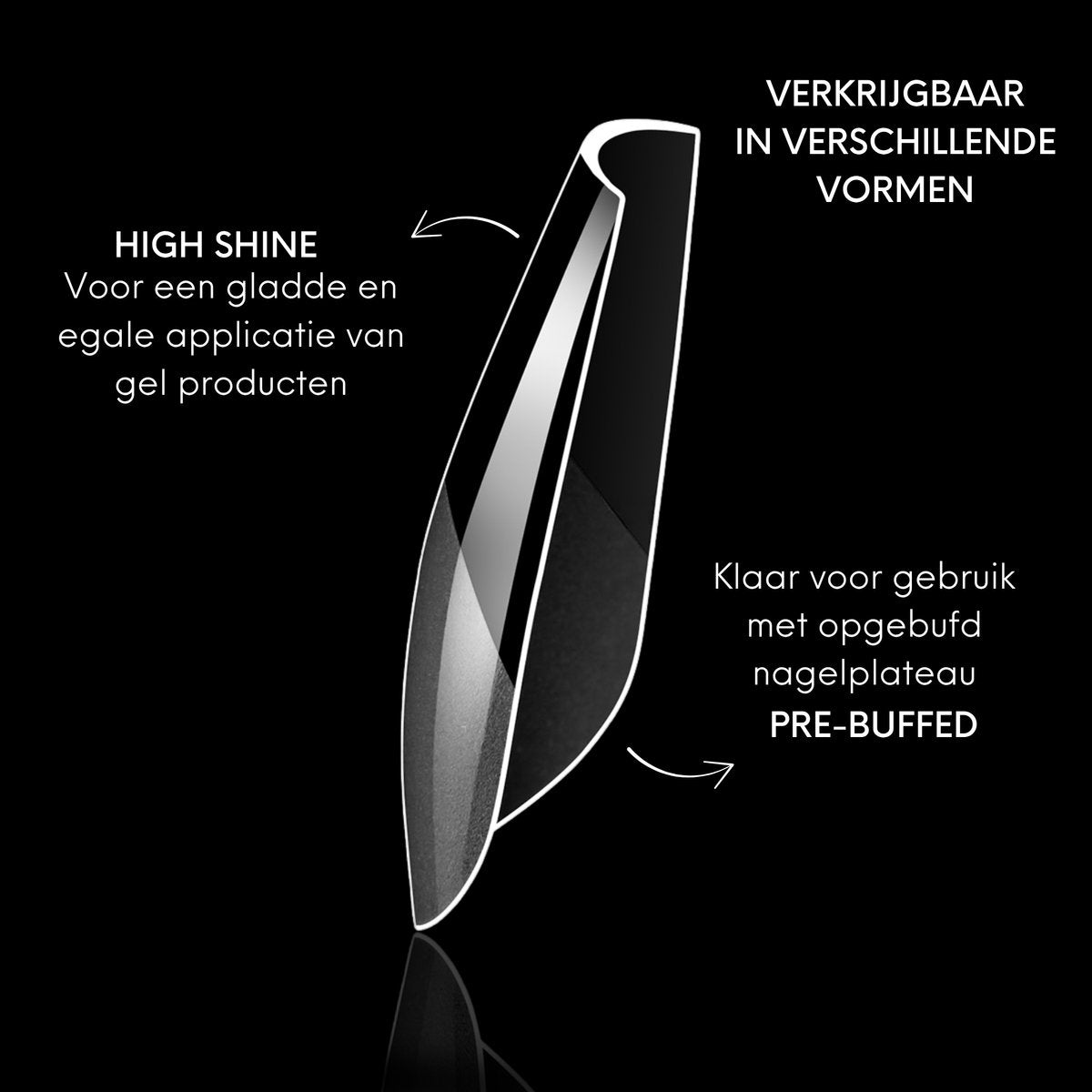 YUBBI Soft Gel Tips Medium Coffin 550 Stuks