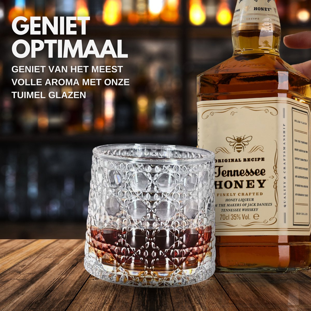 Premium Whiskey Glazen 270ml 'Bubble'