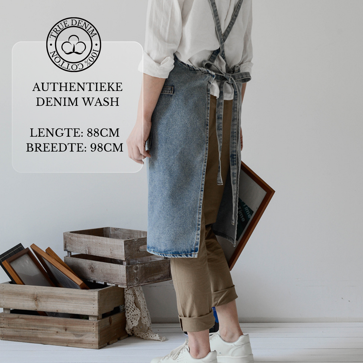 Licht Denim Keukenschort