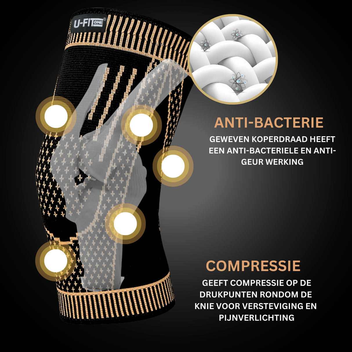 Knie Brace Koper 1 Paar