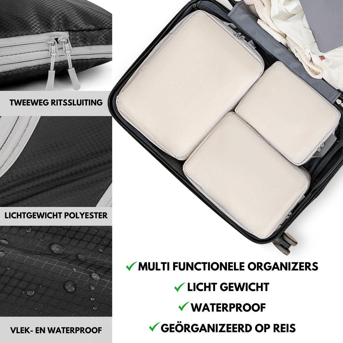 Packing Cubes Set 10 Delig Beige