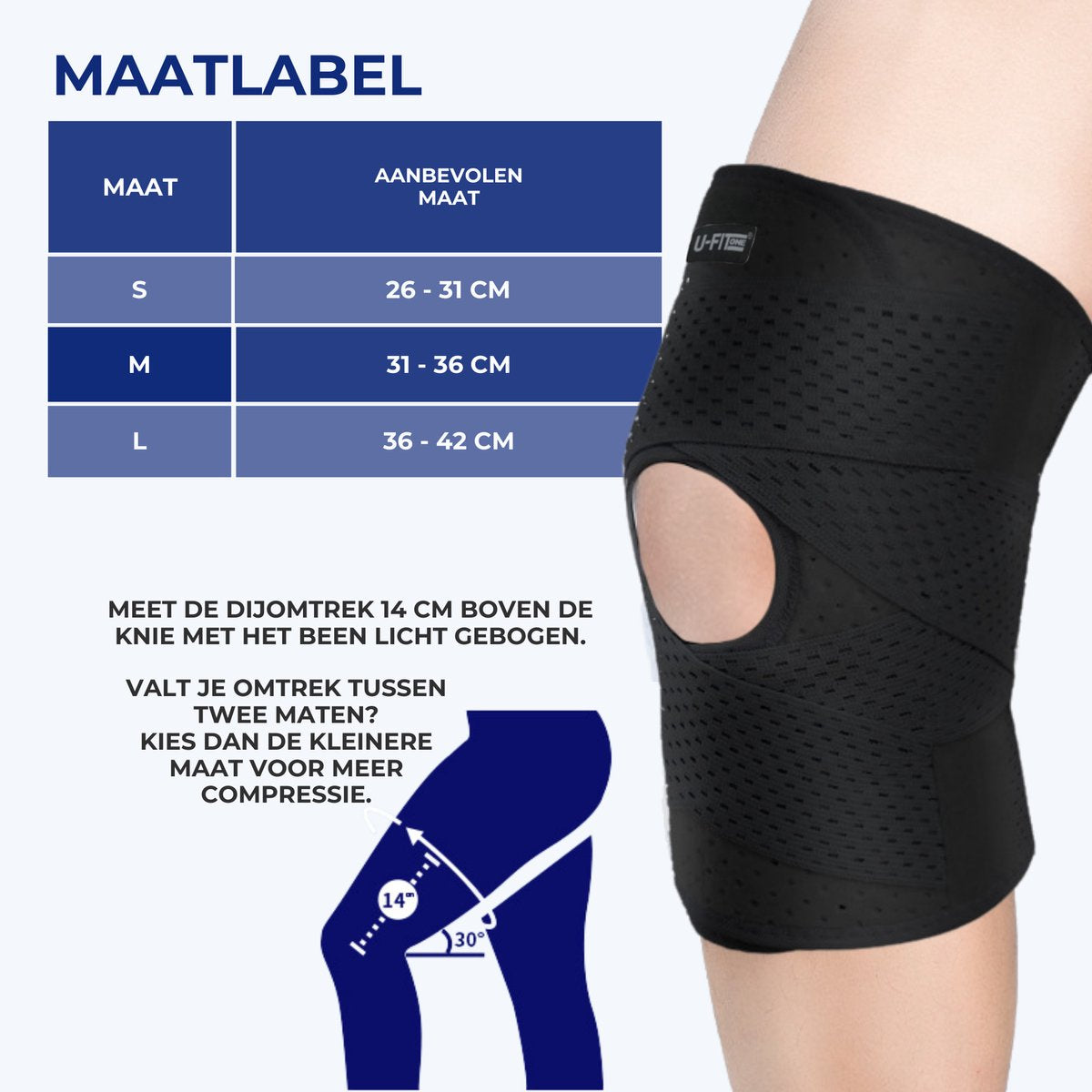 Kniebrace Zwart 1 Stuk