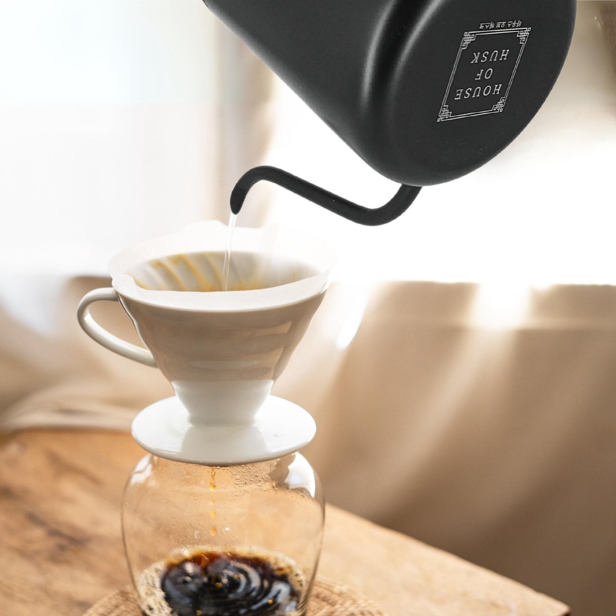 Slow Coffee Ketel 600ml Wood Zwart