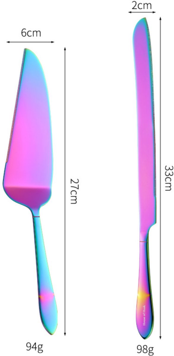 Taartmes en Taartschep Set Rainbow