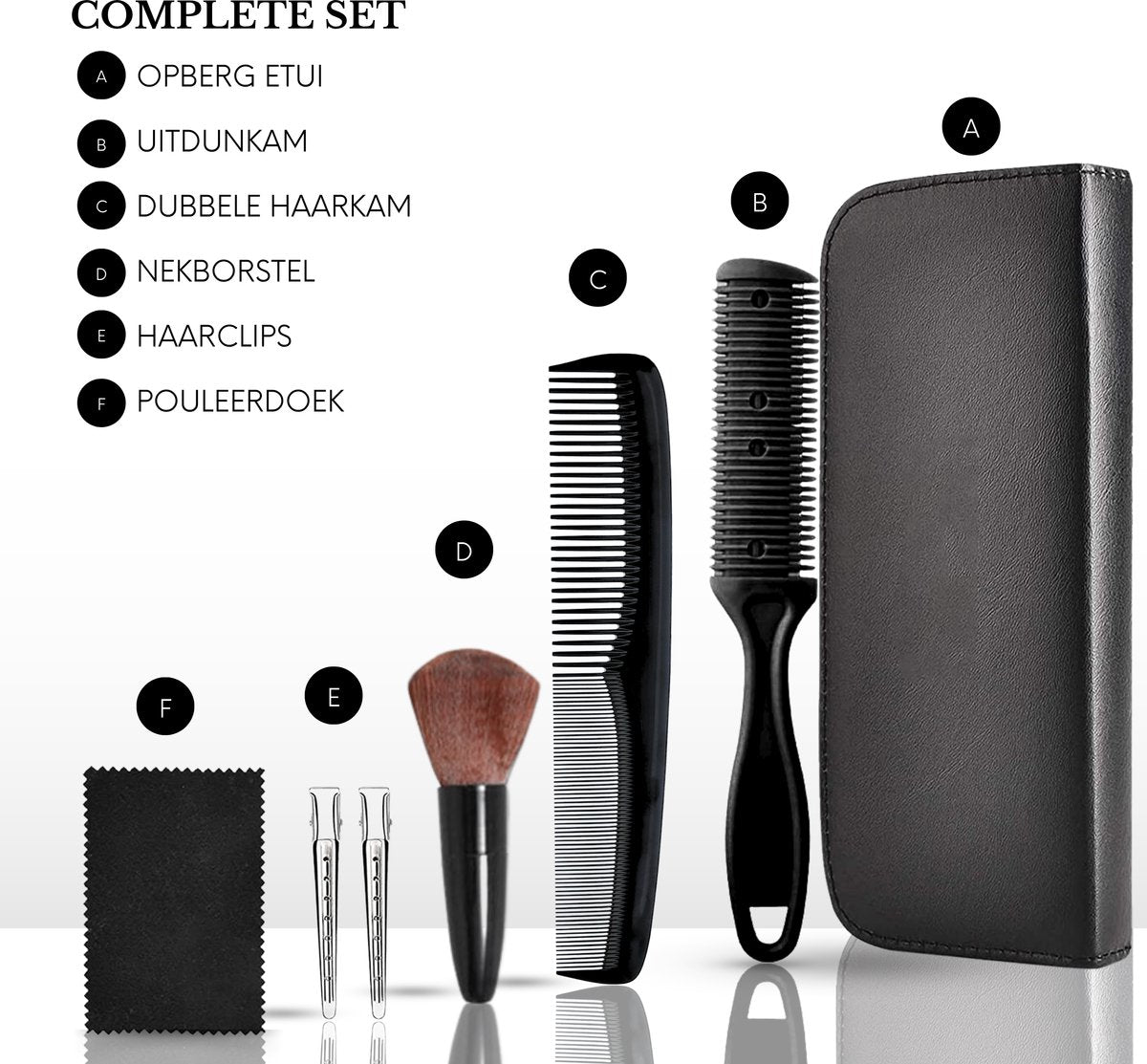 Kappersscharen Set 11-delig Zwart