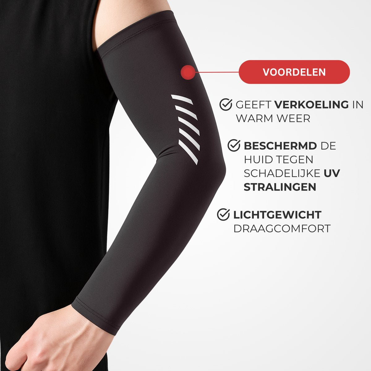 UPF 50+ UV Bescherming Arm Sleeves 2 Stuks Zwart