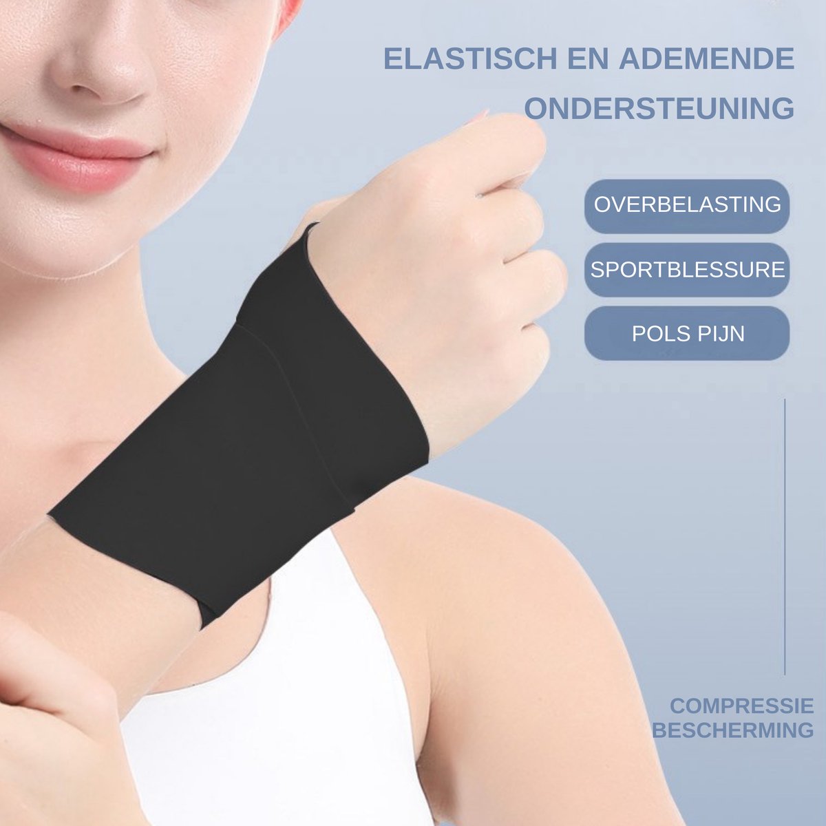 Wrist Wraps 1 Paar Zwart