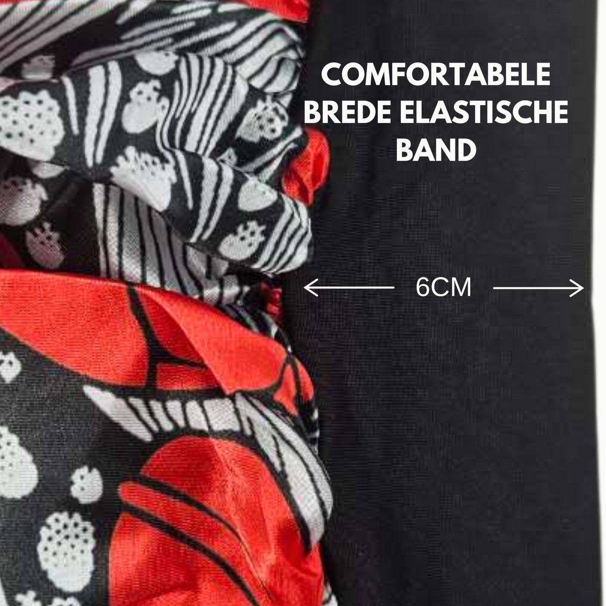 Bonnet XL Slaapmuts Zwart Rood