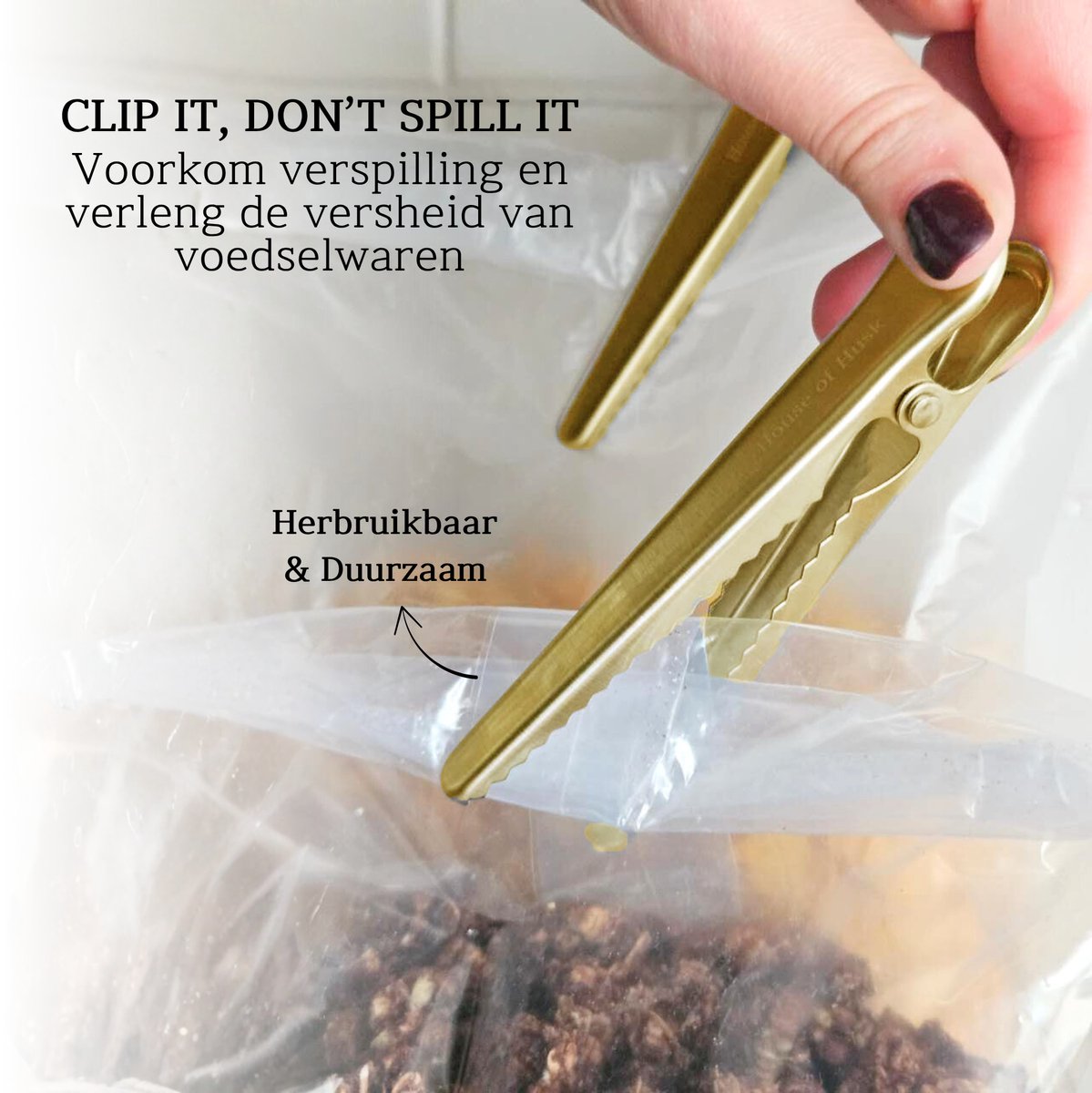Vershoudclips Goud 112mm 8 Stuks