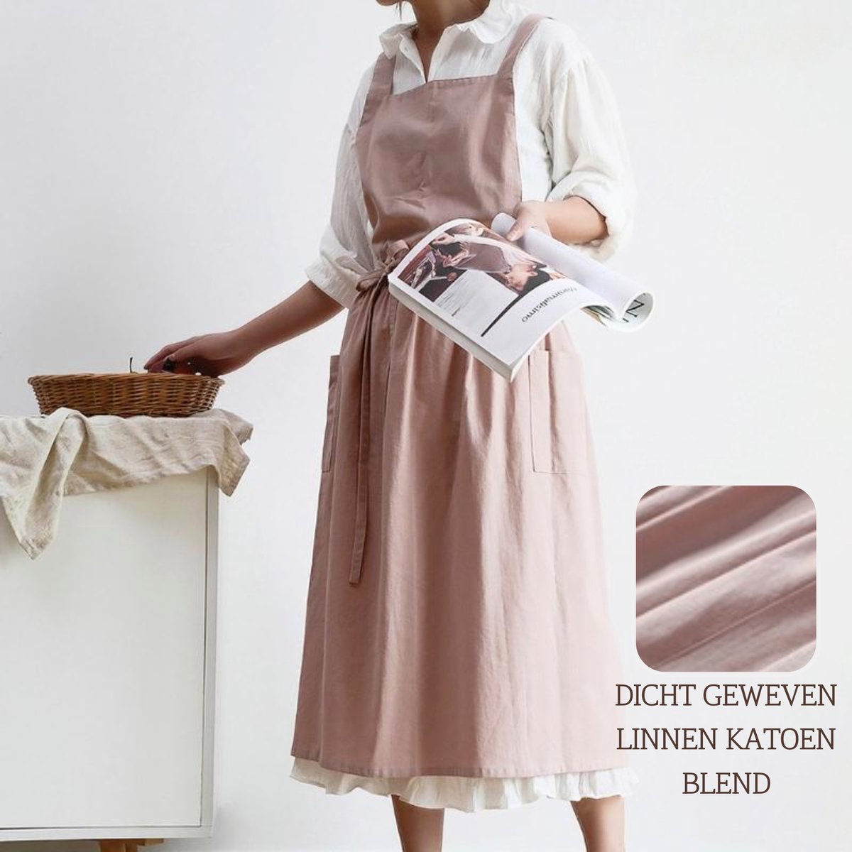 Keukenschort 'Ruffle' Roze