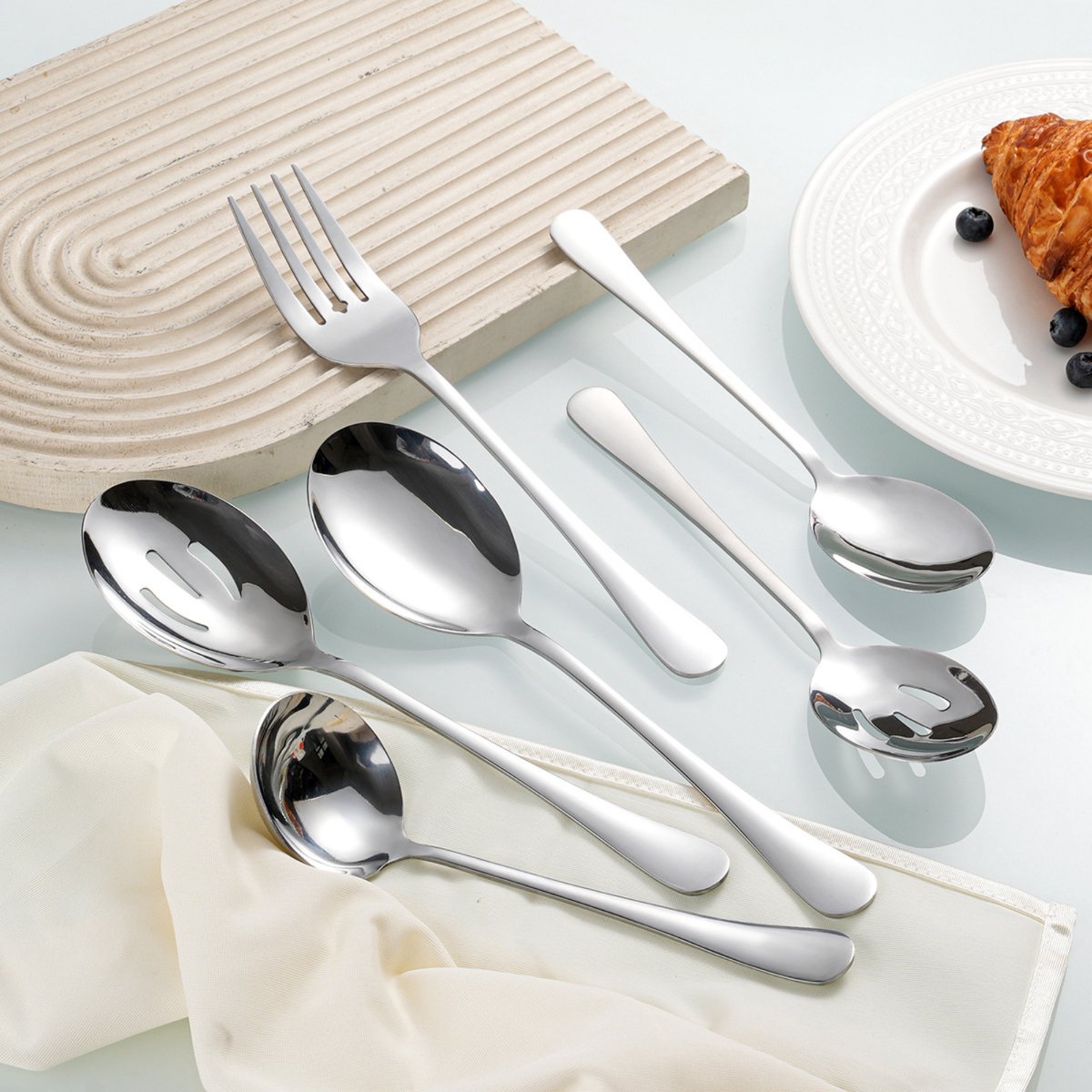 Opscheplepel Zilver Mix 6-Delige Set