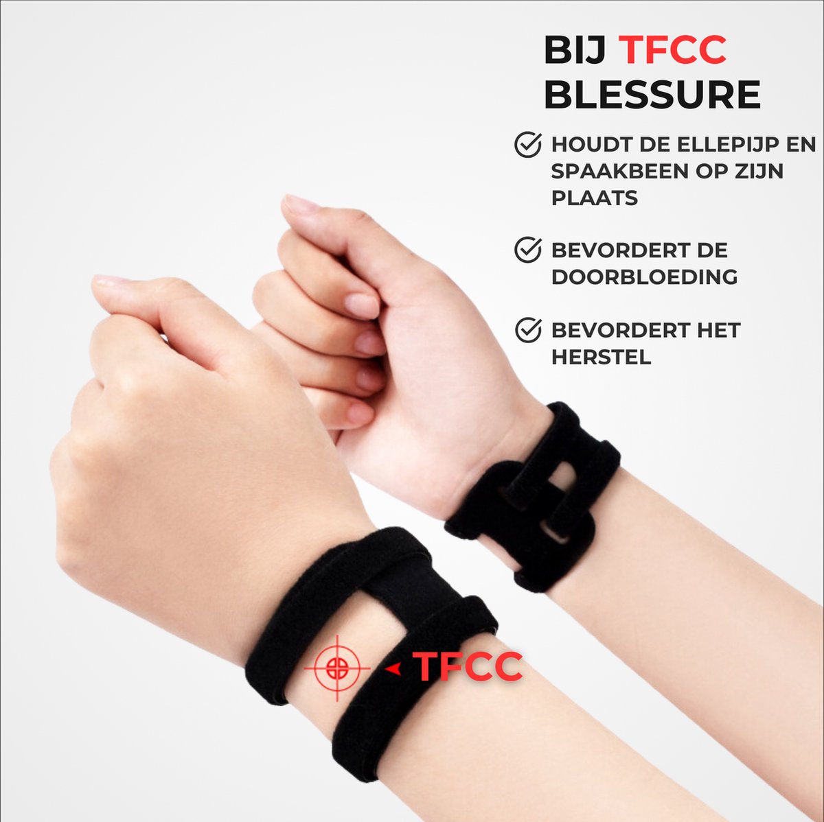 TFCC Polsbrace 1 Paar Zwart