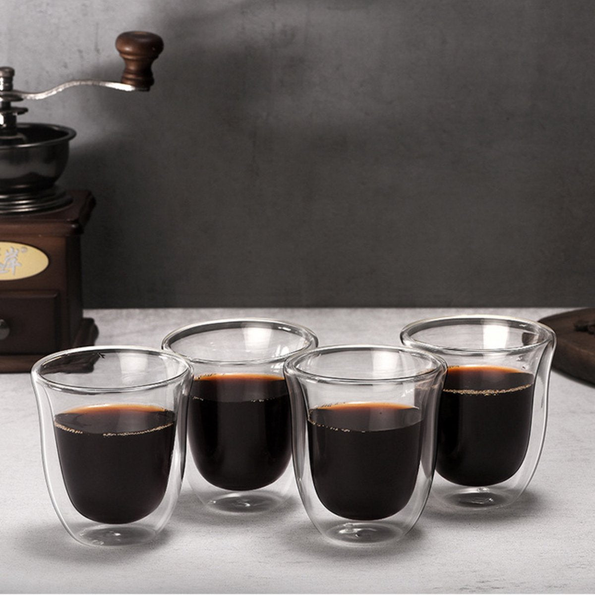 Dubbelwandige Koffie Glazen 150ml 4 Stuks