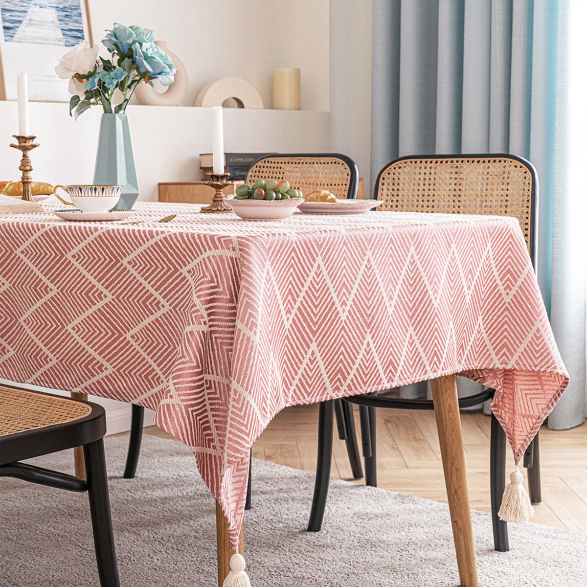 Tafelkleed Geometric Pink 135x240cm