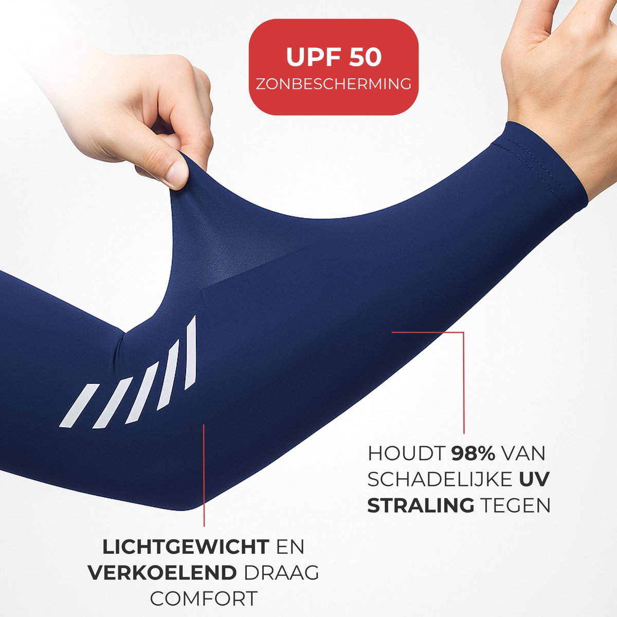 UPF 50+ UV Bescherming Arm Sleeves 2 Stuks Blauw