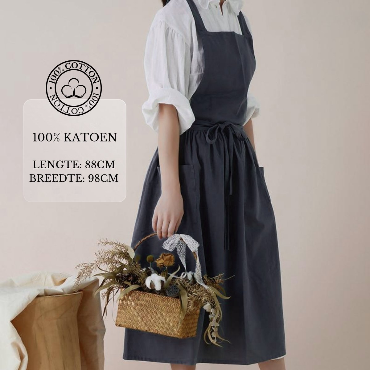 Keukenschort 'Ruffle' Grijs