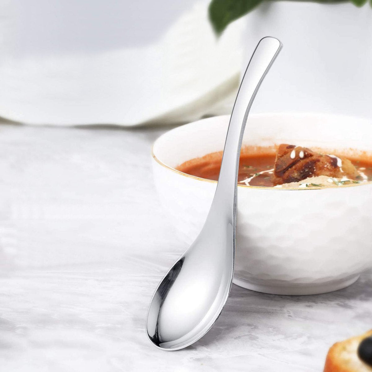 Oosterse Soeplepel Set Zilver 4 Stuks